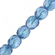 Czech Feuerpolierte Glasschliffperlen 3mm Crystal baby blue luster